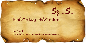 Szántay Sándor névjegykártya